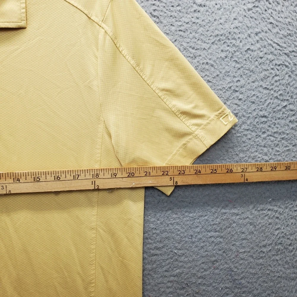 Cutter & Buck Golf Polo Shirt Men Medium Yellow Performance Short Sleeve Popover